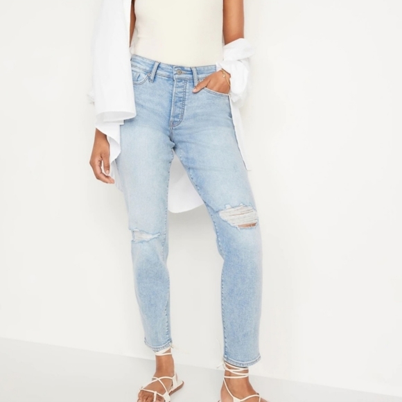 Womens High Waisted Button Fly OG Straight Jeans - Picture 8 of 10